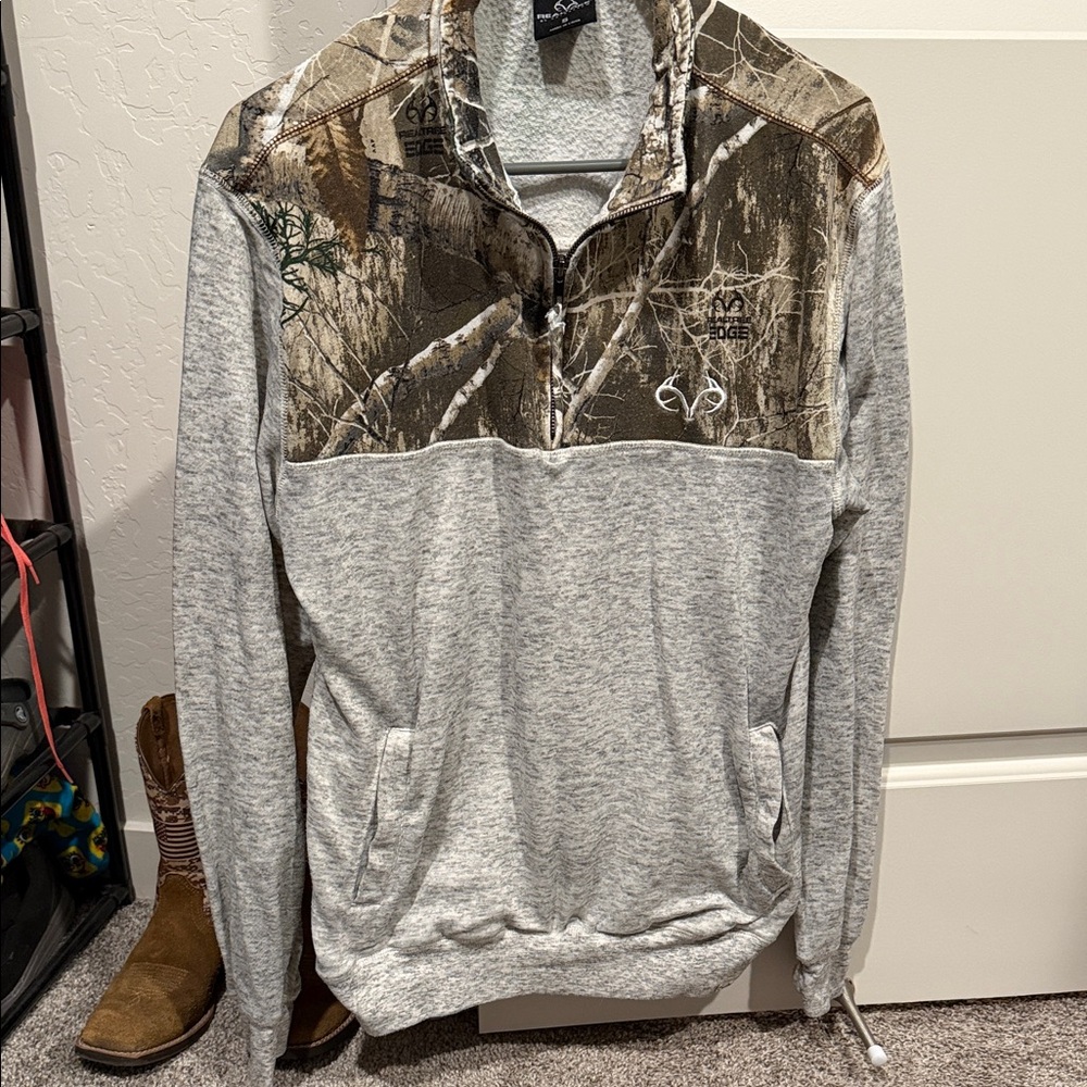 Realtree Camo and Gray Half-Zip Pullover